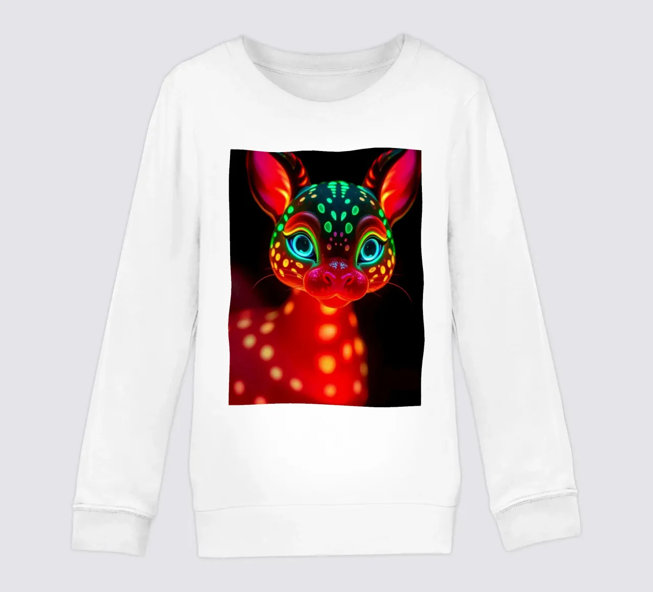 abstract deer design with glowing patterns kids sweatshirt by DesignDoodle