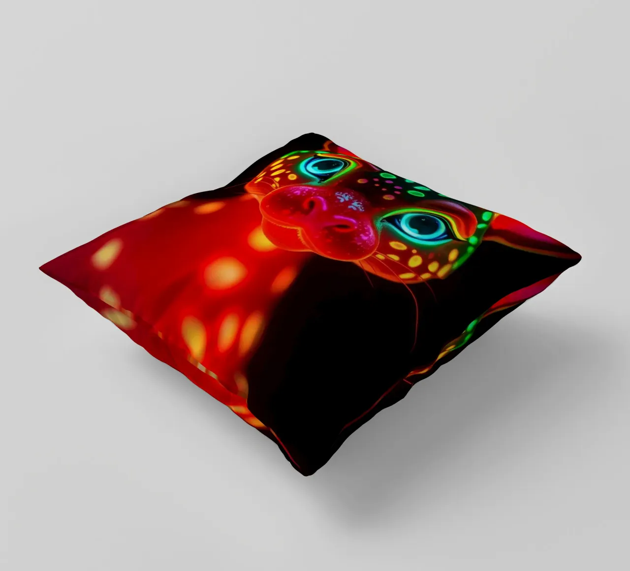 abstract deer design with glowing patterns decorative cushion by DesignDoodle