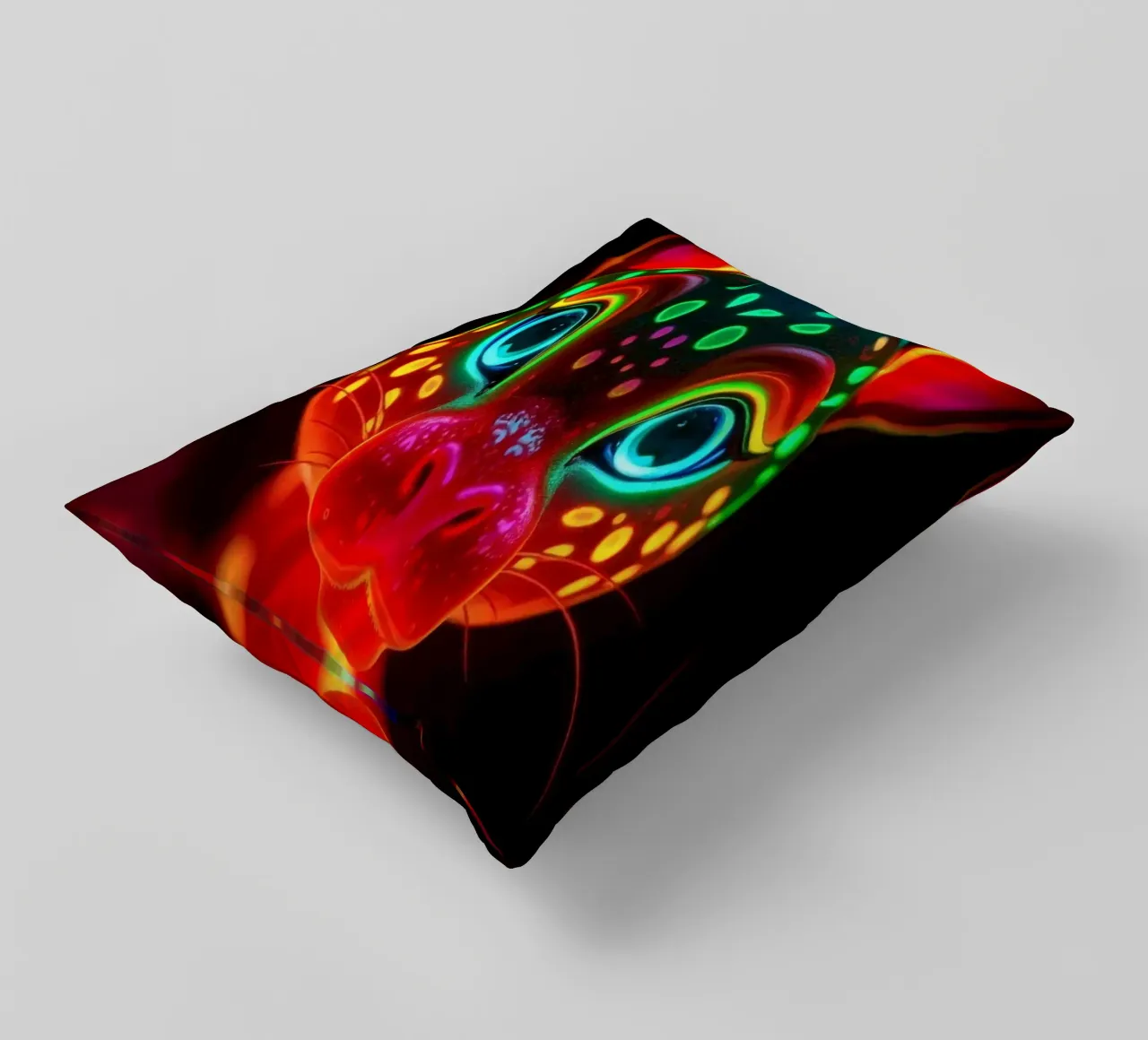 abstract deer design with glowing patterns decorative cushion by DesignDoodle