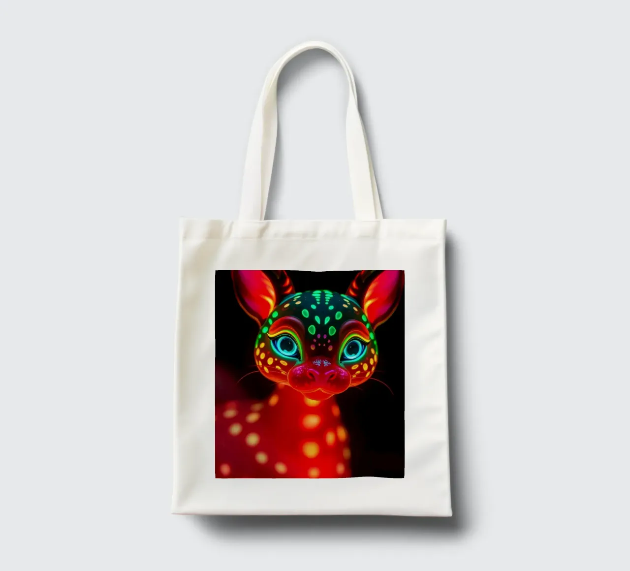 abstract deer design with glowing patterns tote bag by DesignDoodle