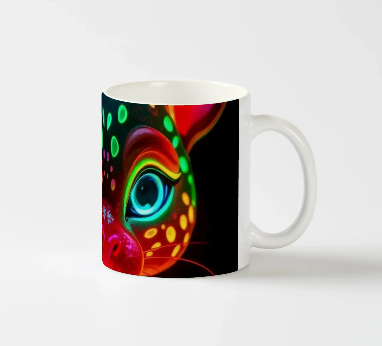 abstract deer design with glowing patterns ceramic mug by DesignDoodle