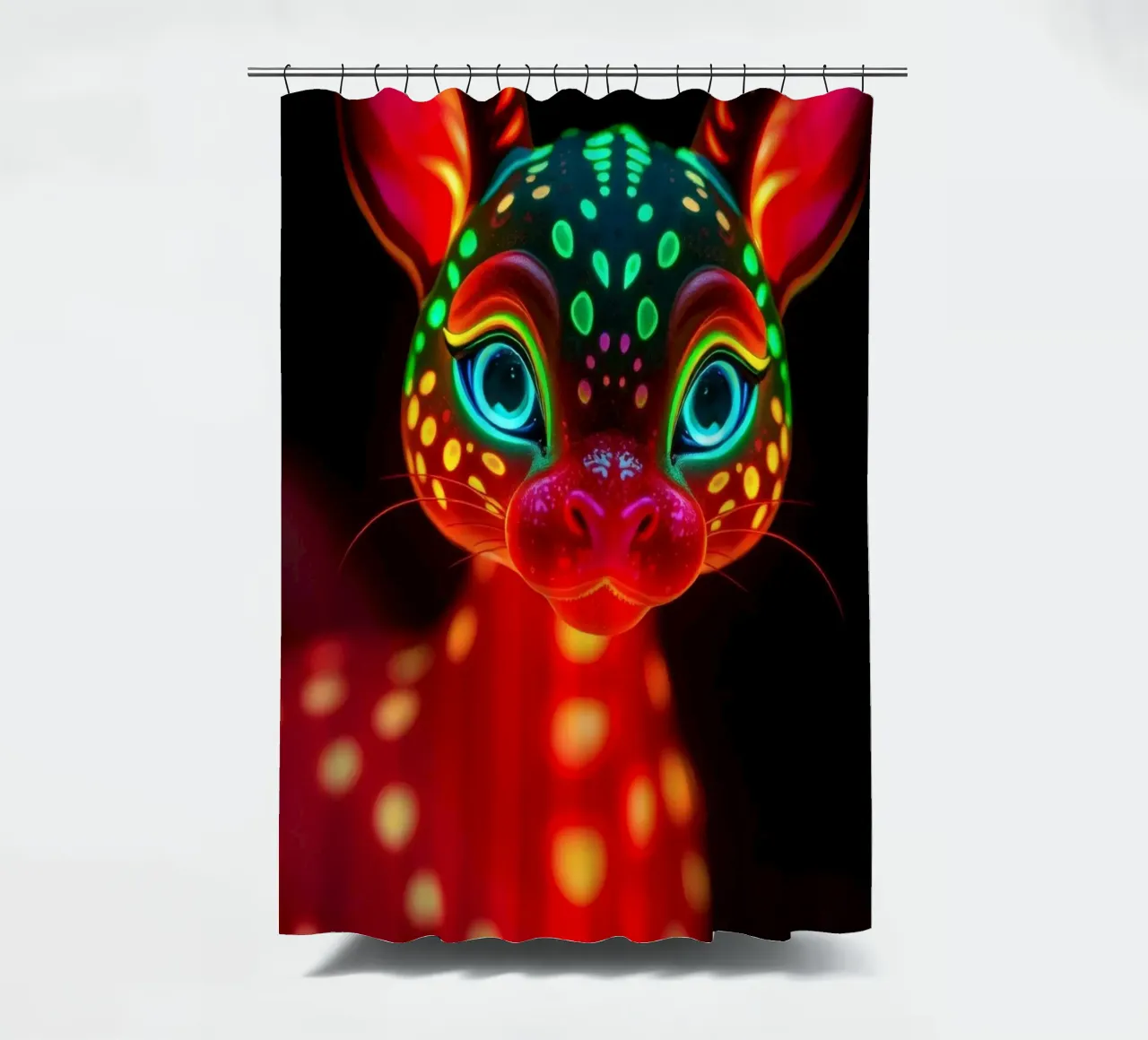 abstract deer design with glowing patterns shower curtain by DesignDoodle