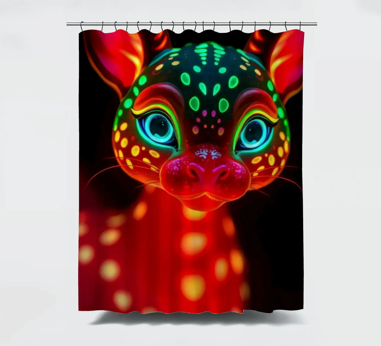 abstract deer design with glowing patterns shower curtain by DesignDoodle