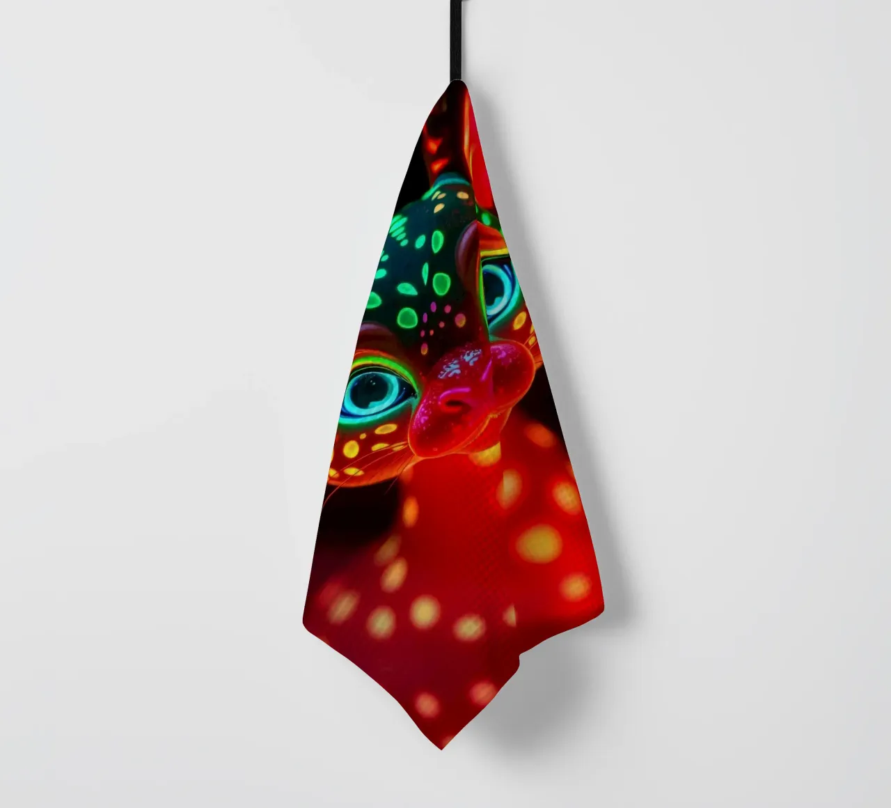 abstract deer design with glowing patterns tea towel by DesignDoodle