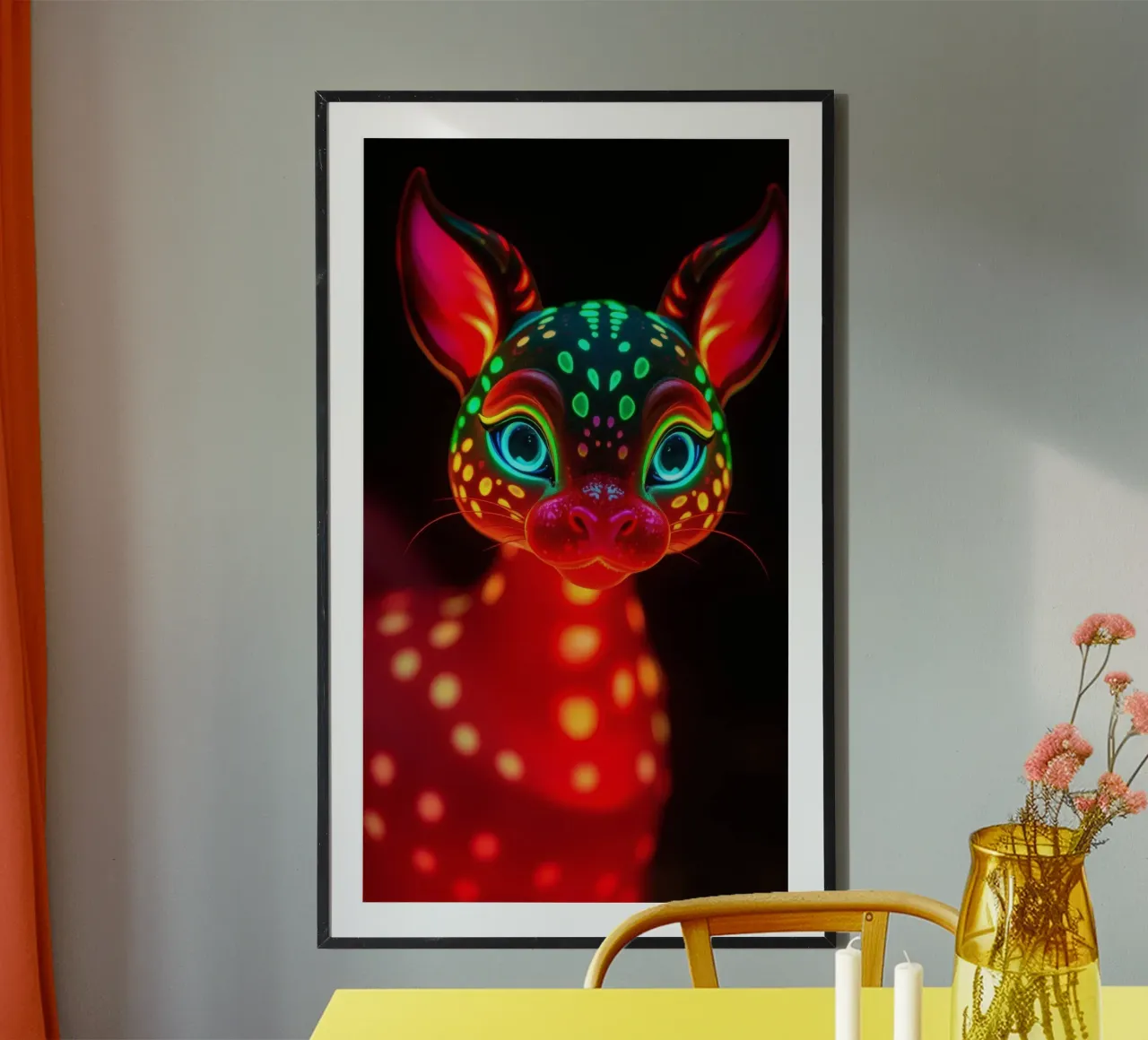 abstract deer design with glowing patterns hahnemühle by DesignDoodle