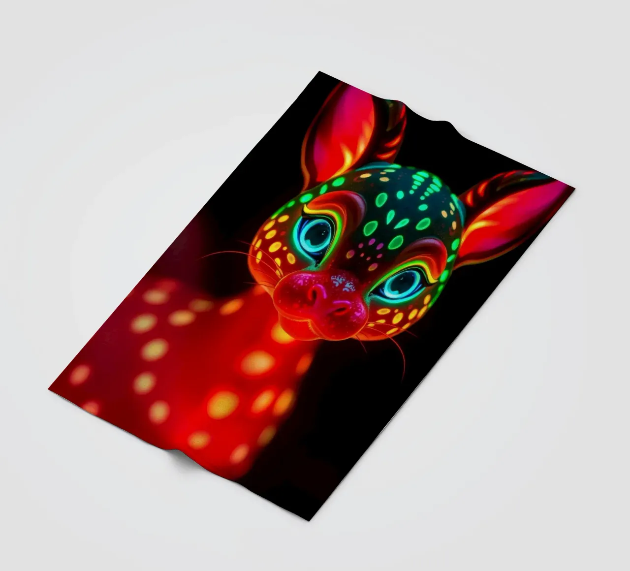 abstract deer design with glowing patterns fleece blanket by DesignDoodle