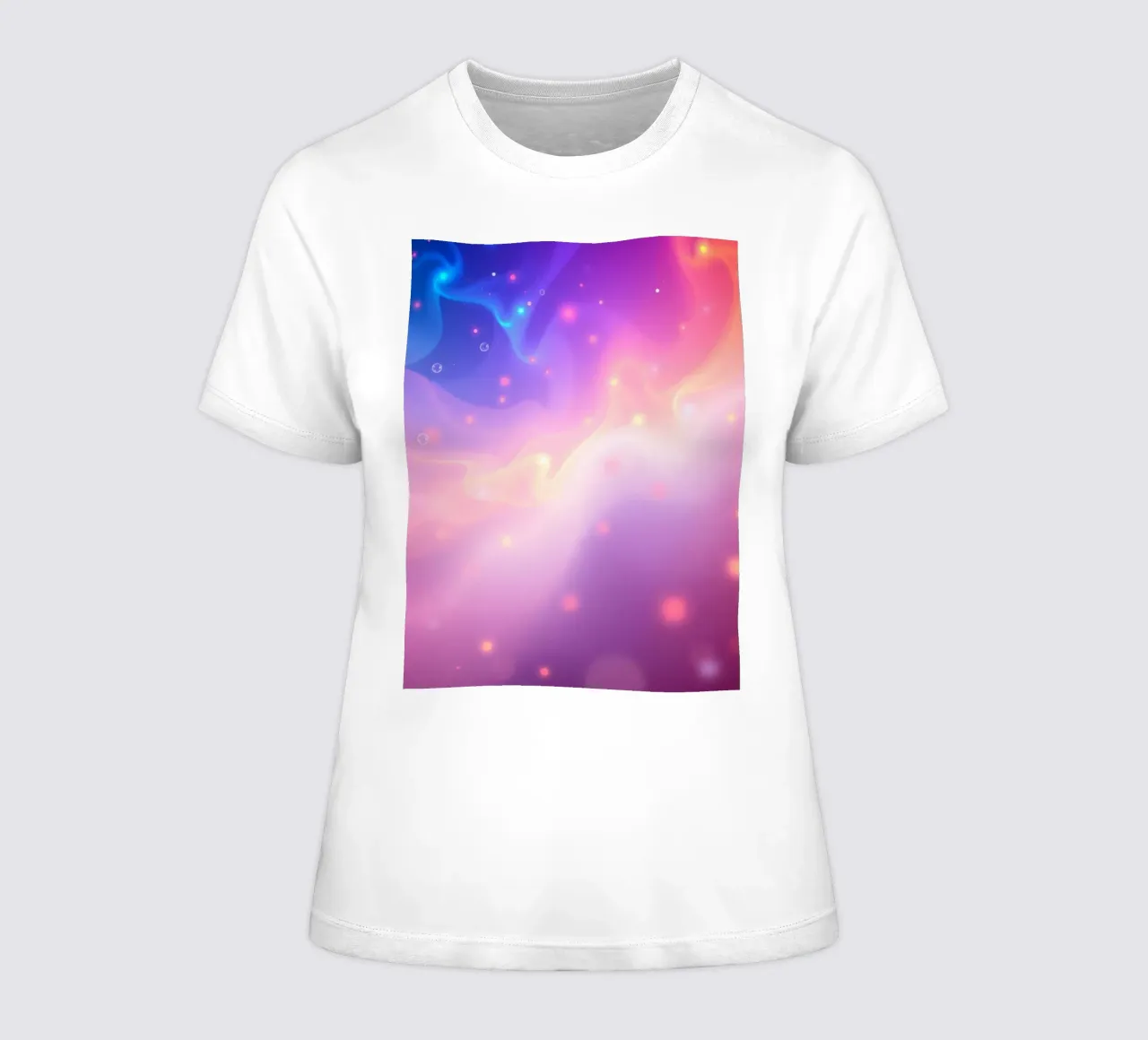 wervelende kleuren en zachte gloeiende elementen achtergrond dames t-shirt getailleerd van DesignDoodle