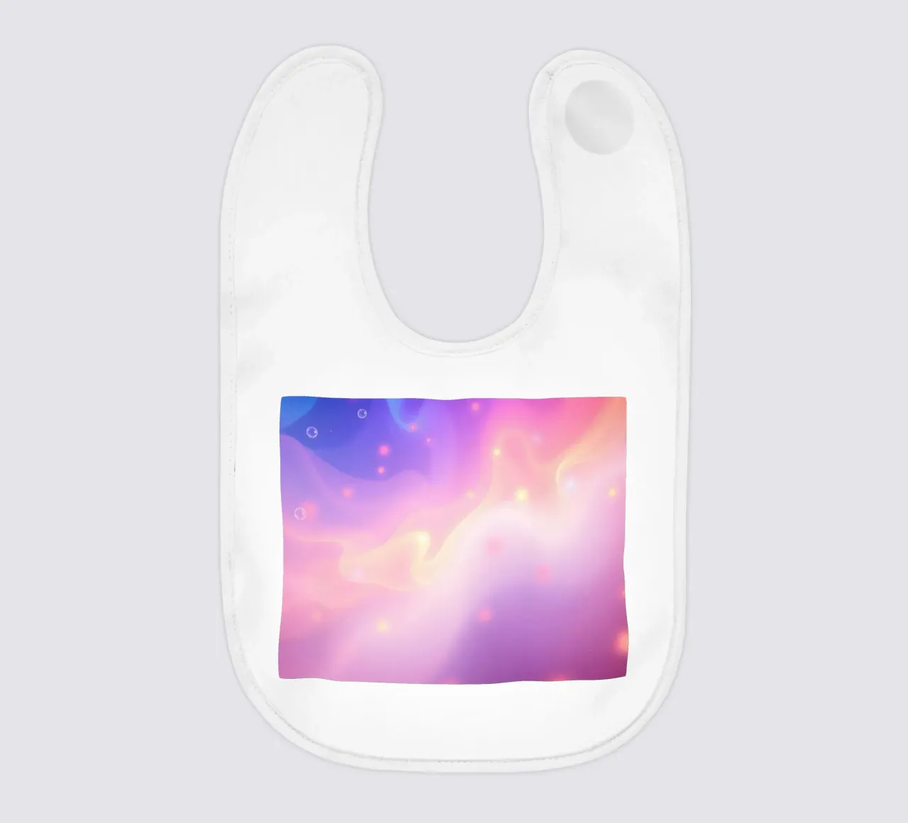swirling colors and soft glowing elements background baby bib by DesignDoodle