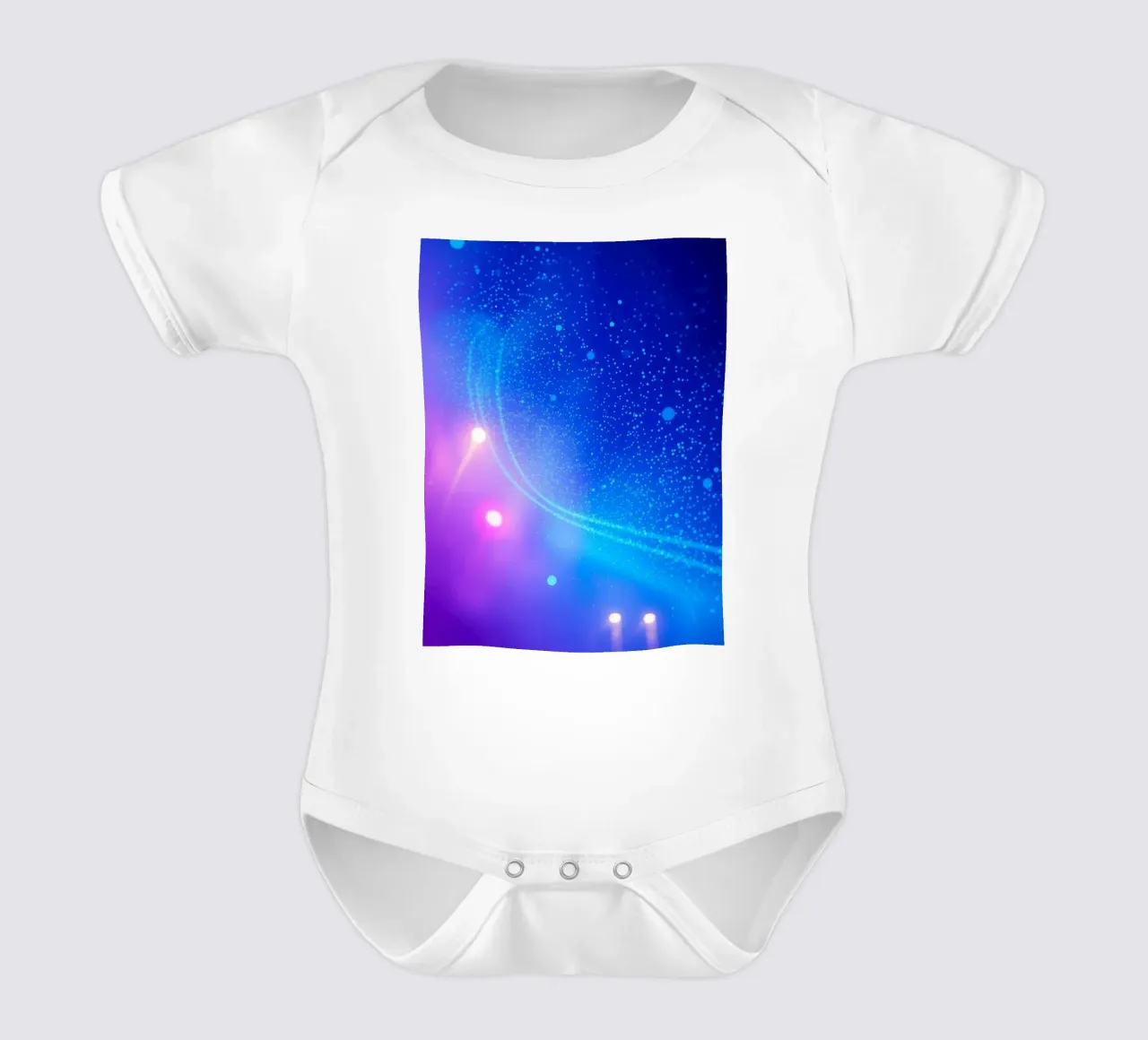 colorful lights and fluid patterns for abstract art short-sleeve baby romper by DesignDoodle
