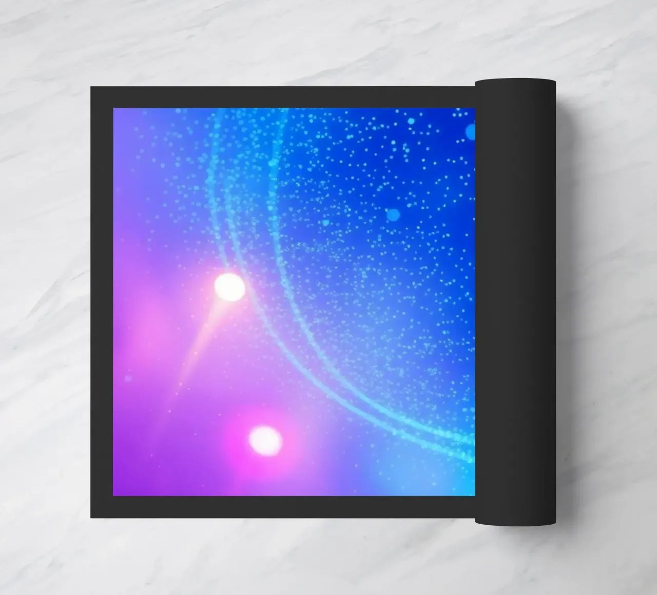 colorful lights and fluid patterns for abstract art doormat by DesignDoodle