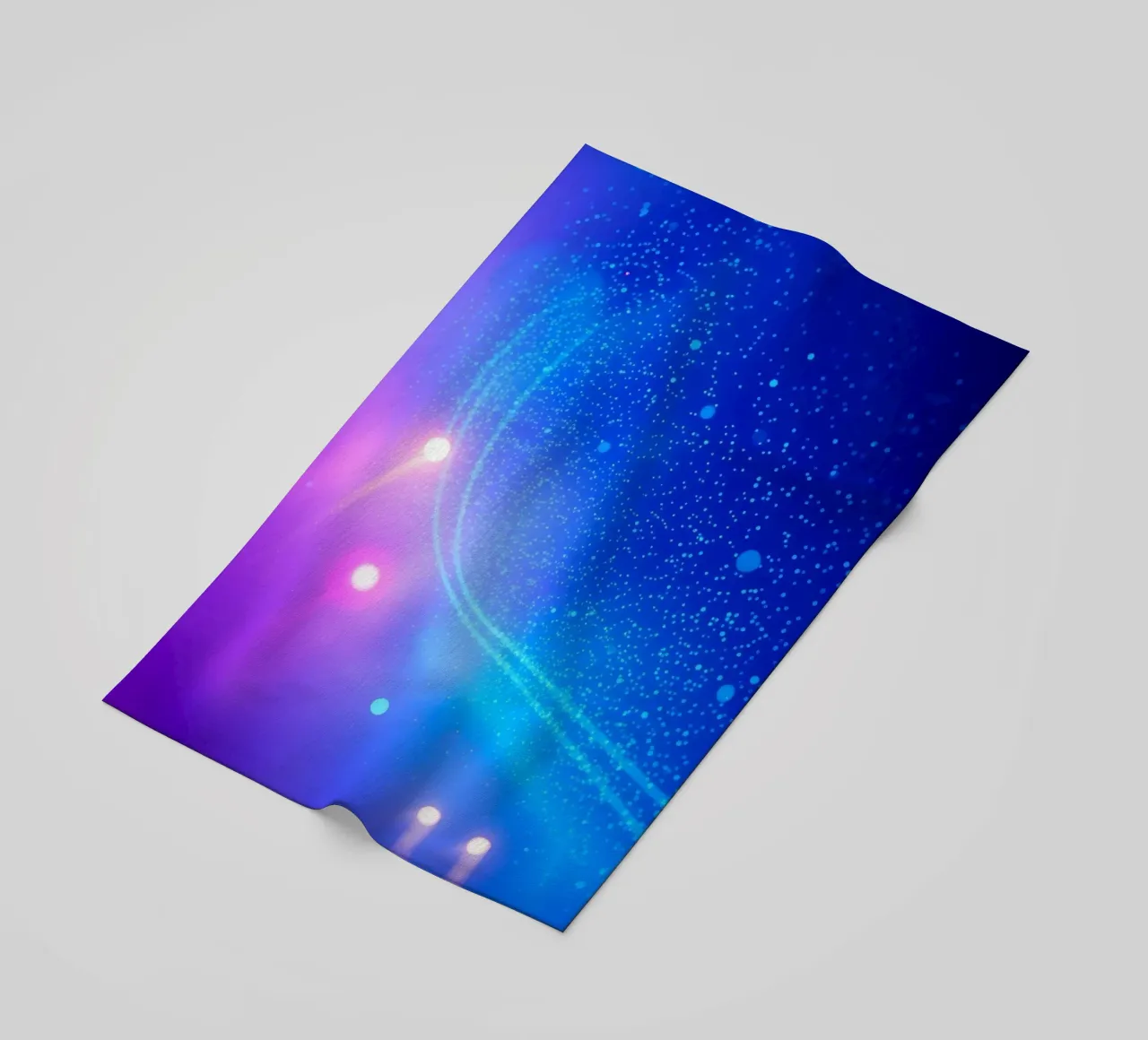 colorful lights and fluid patterns for abstract art beach towel by DesignDoodle