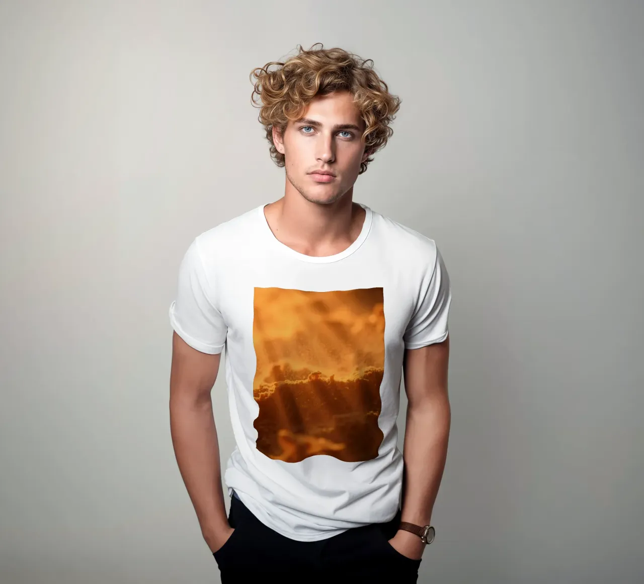 Texture sableuse éclairée par une lumière douce créant une sensation de chaleur t-shirt de DesignDoodle