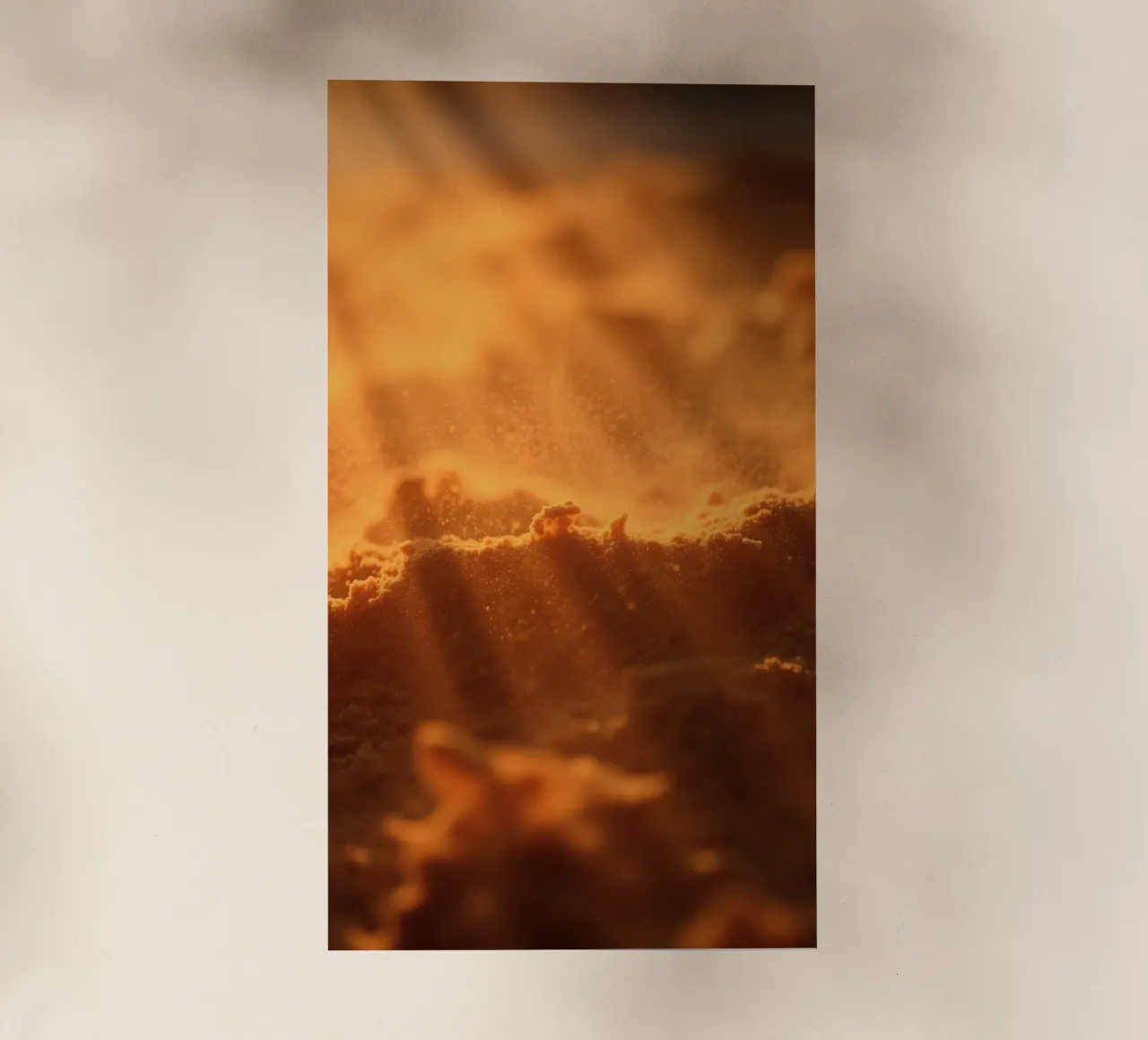 Sandy texture illuminated by soft light creating a warm feel backlit film by DesignDoodle