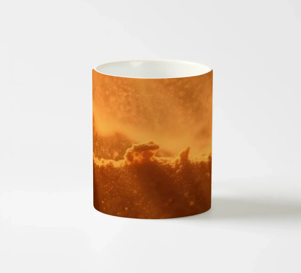Sandy texture illuminated by soft light creating a warm feel ceramic mug by DesignDoodle