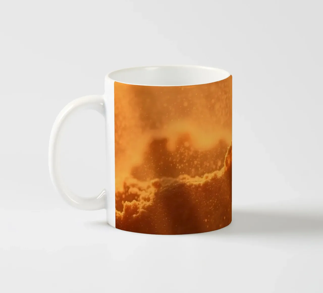 Sandy texture illuminated by soft light creating a warm feel ceramic mug by DesignDoodle