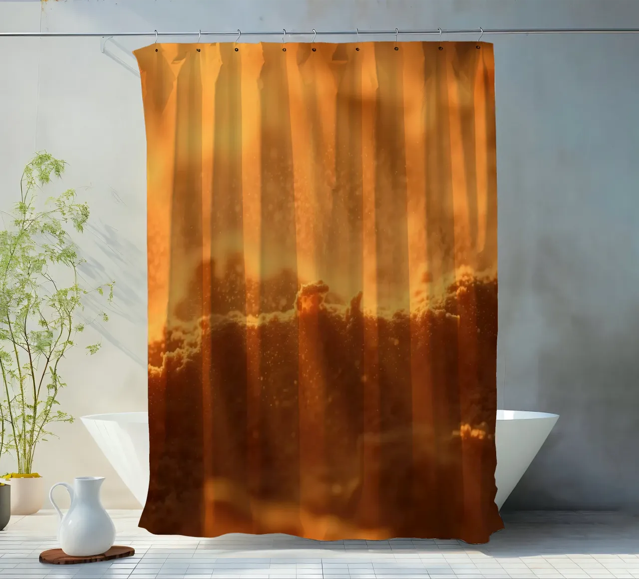 Sandy texture illuminated by soft light creating a warm feel shower curtain by DesignDoodle