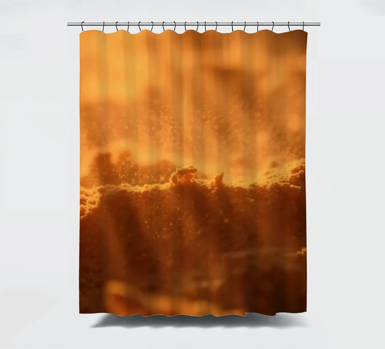 Sandy texture illuminated by soft light creating a warm feel shower curtain by DesignDoodle