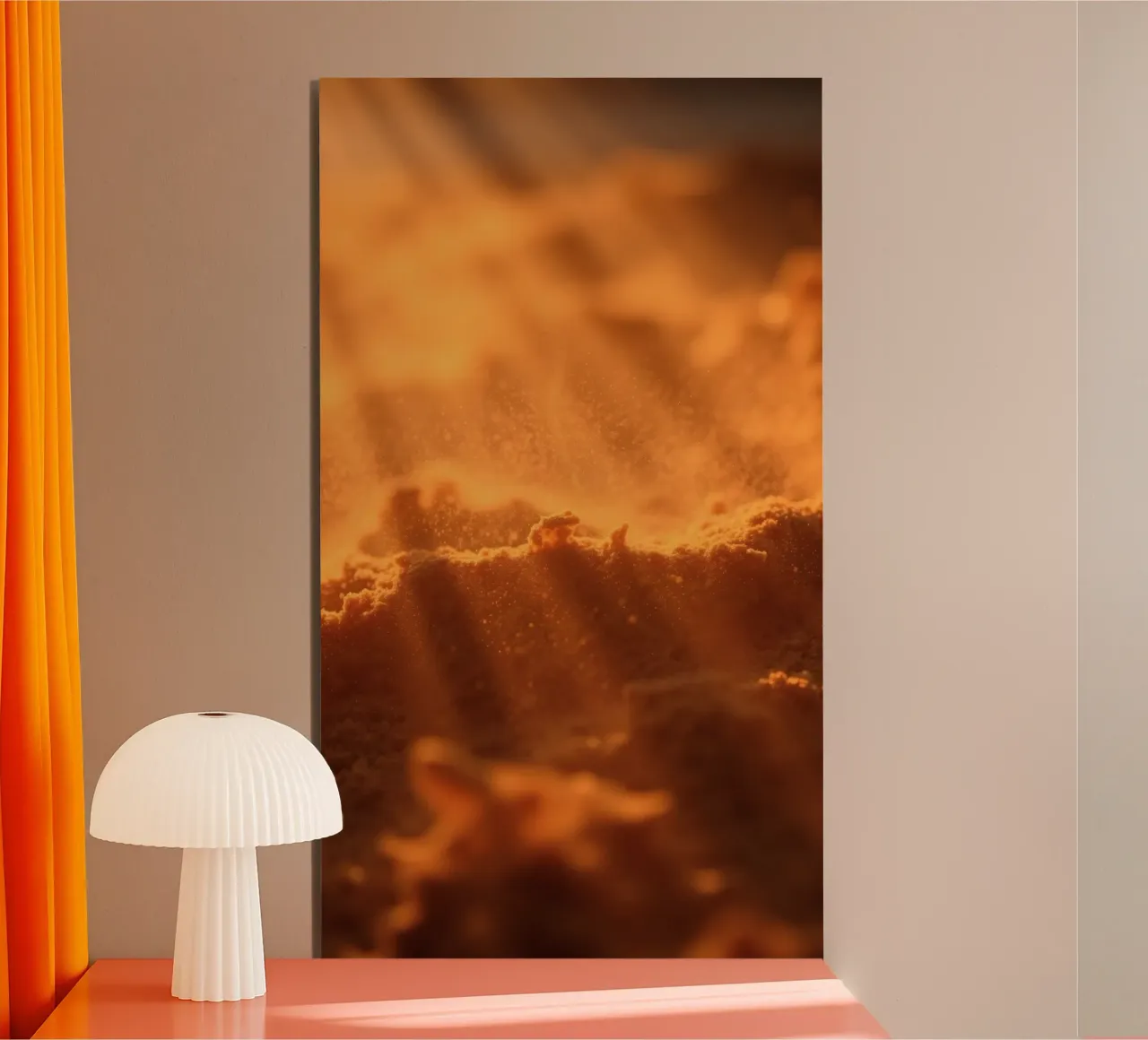 Sandy texture illuminated by soft light creating a warm feel alu-dibond by DesignDoodle