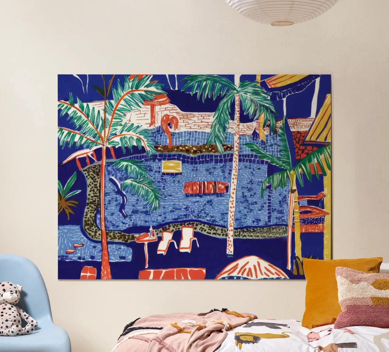 Serenità della spiaggia al chiaro di luna poster con telaio in alluminio da Beach Palette