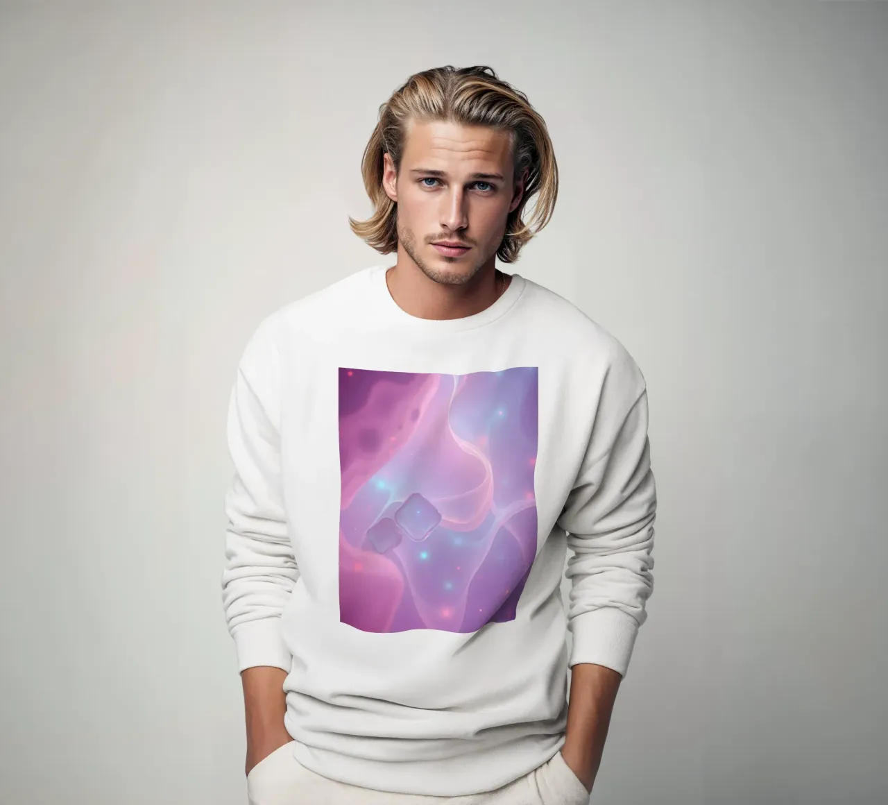 toni tenui di rosa e viola con elementi luminosi felpa da DesignDoodle