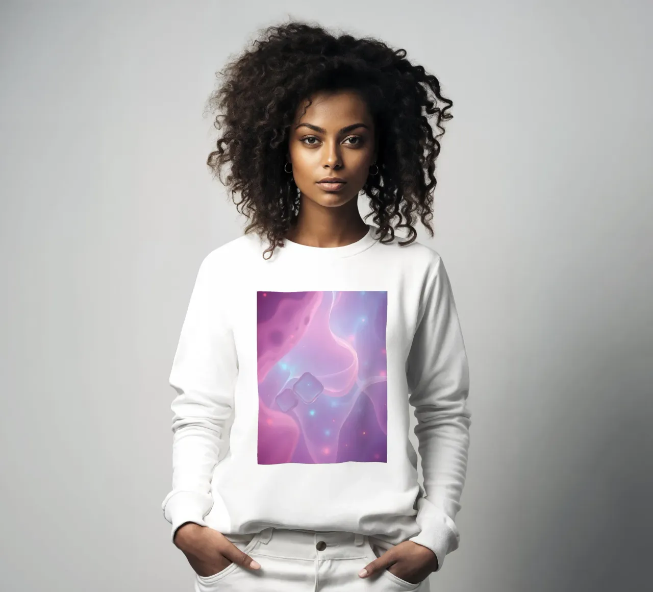 toni tenui di rosa e viola con elementi luminosi felpa da DesignDoodle