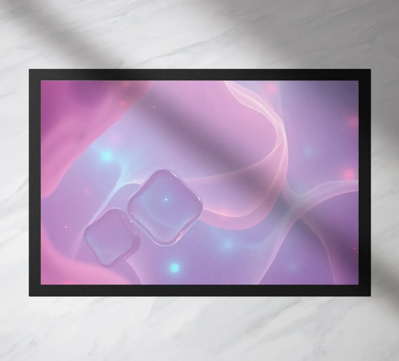 toni tenui di rosa e viola con elementi luminosi zerbino da DesignDoodle