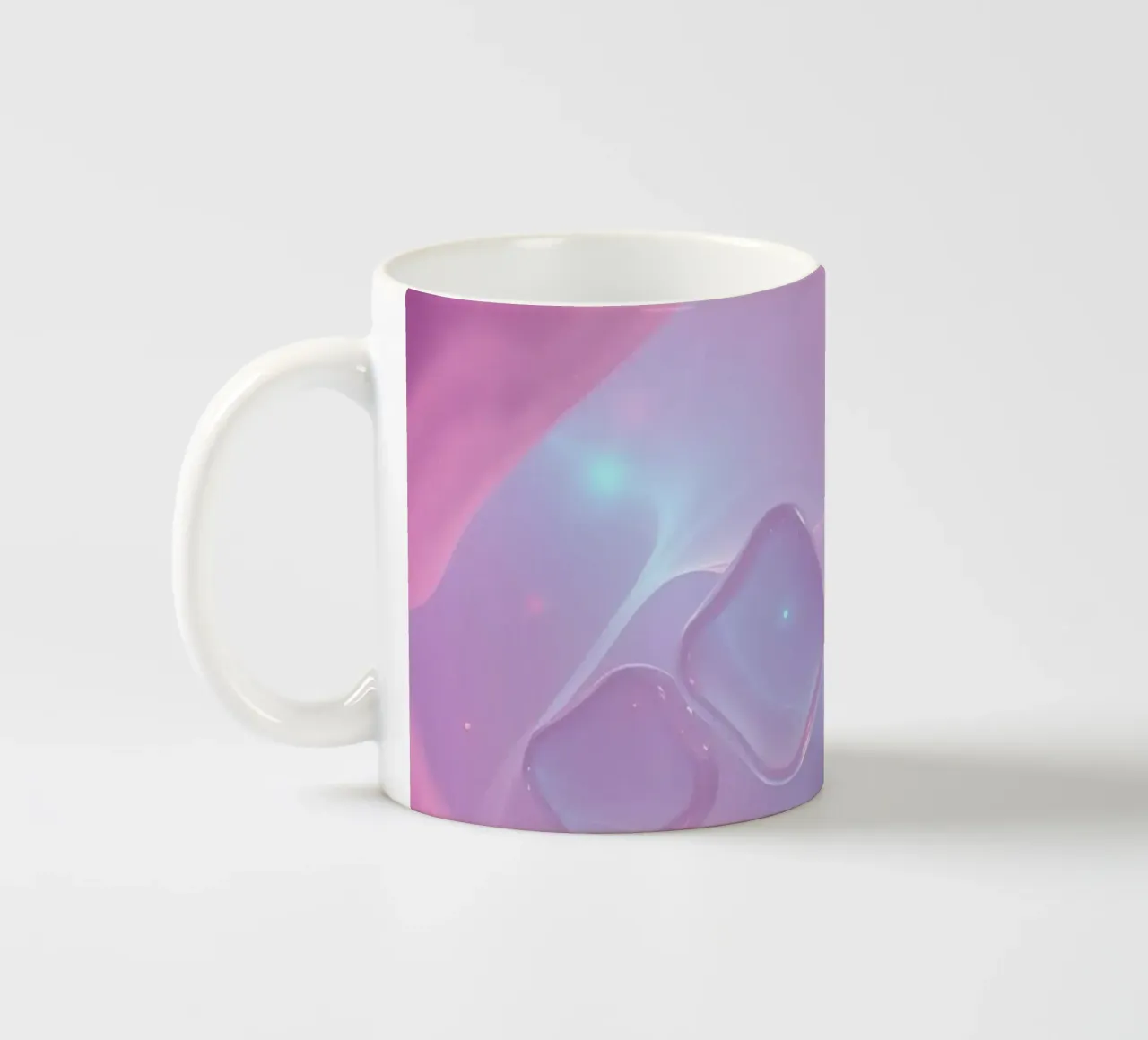 toni tenui di rosa e viola con elementi luminosi tazza in ceramica da DesignDoodle