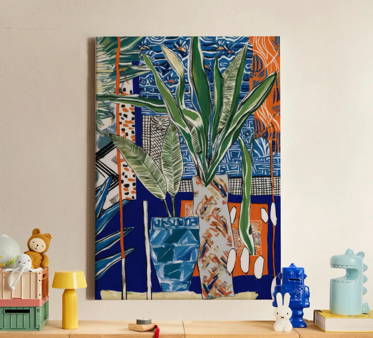 Bruisend eiland canvas met Baklijst van Beach Palette