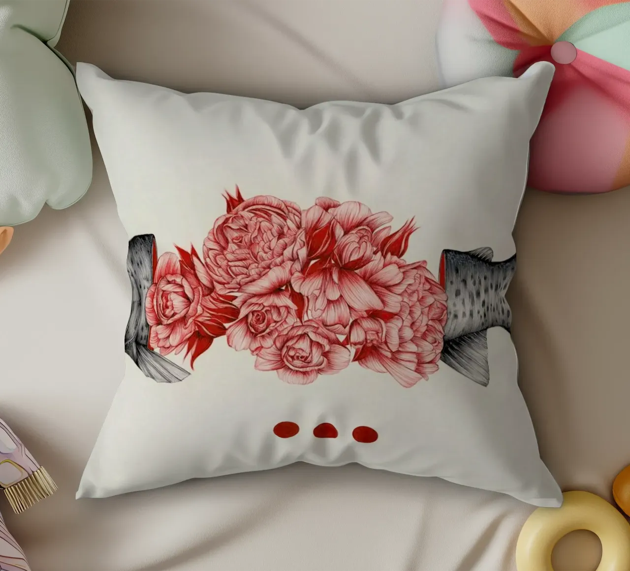 To Bloom Not Bleed 2 cuscino da The White Deer