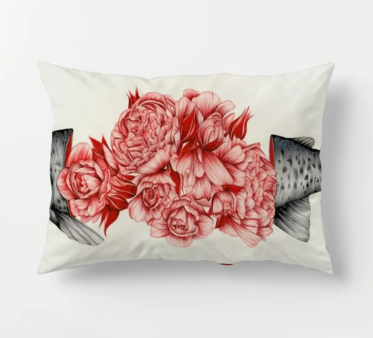 To Bloom Not Bleed 2 decorative cushion by The White Deer