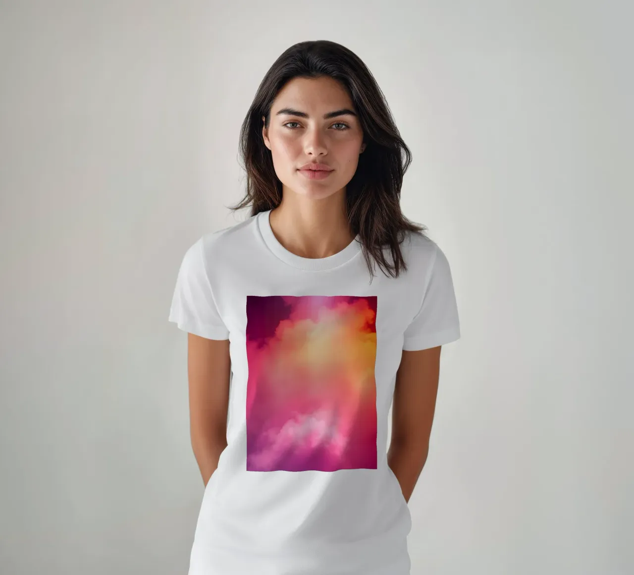 abstract cloud background featuring gradient colors and soft t-shirt by DesignDoodle