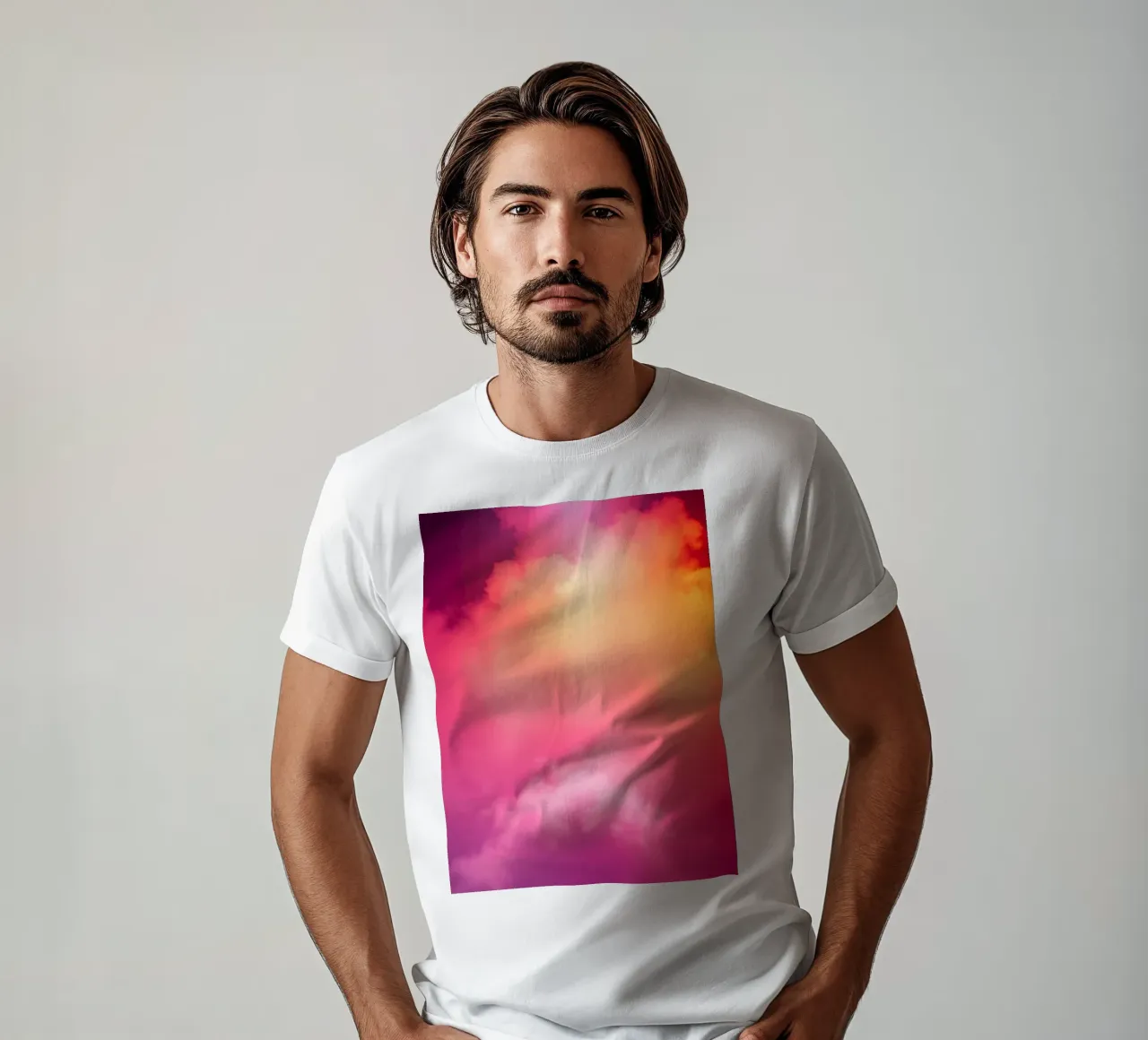 abstract cloud background featuring gradient colors and soft t-shirt by DesignDoodle