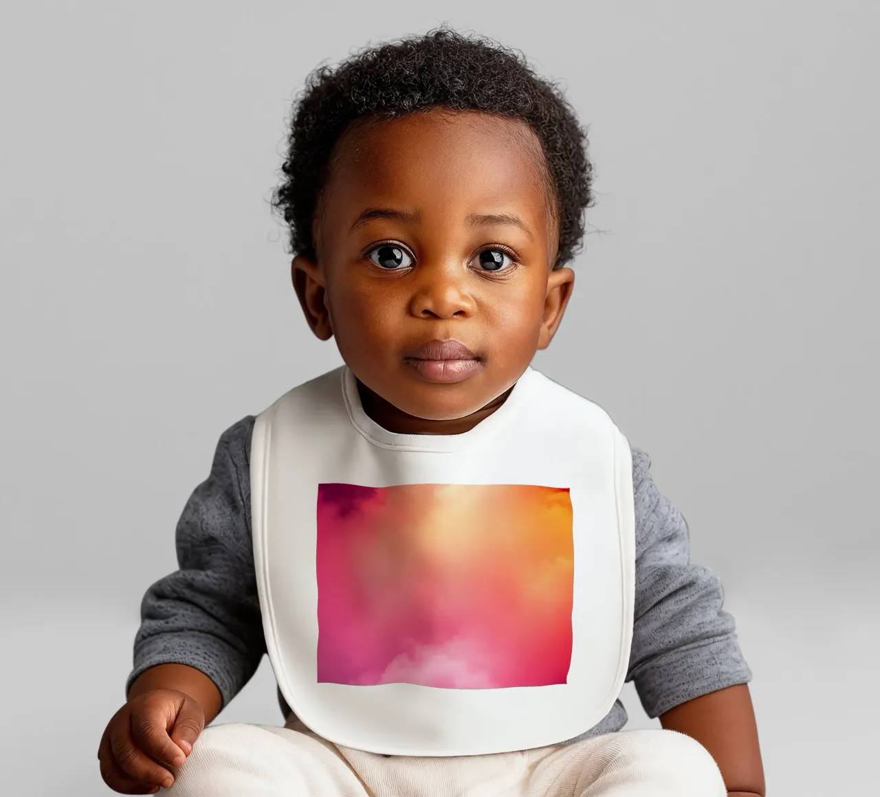 abstract cloud background featuring gradient colors and soft baby bib by DesignDoodle