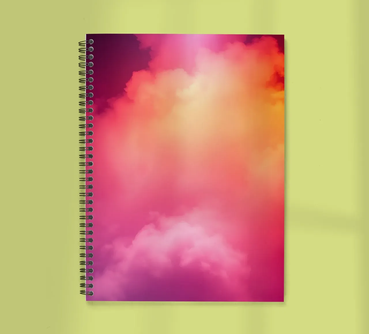 abstract cloud background featuring gradient colors and soft spiral notebook by DesignDoodle