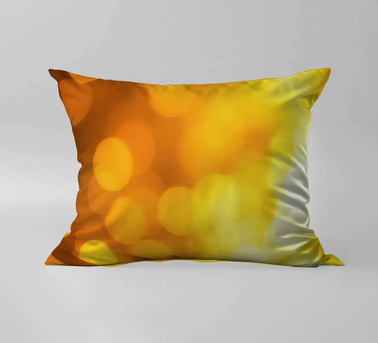 golden bokeh background design featuring abstract shimmerin decorative cushion by DesignDoodle