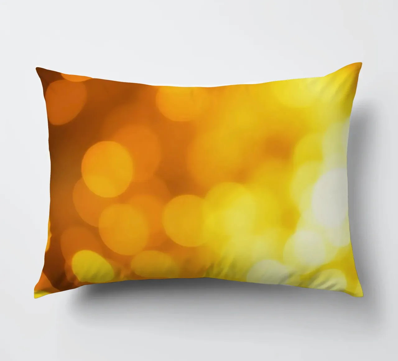 golden bokeh background design featuring abstract shimmerin decorative cushion by DesignDoodle