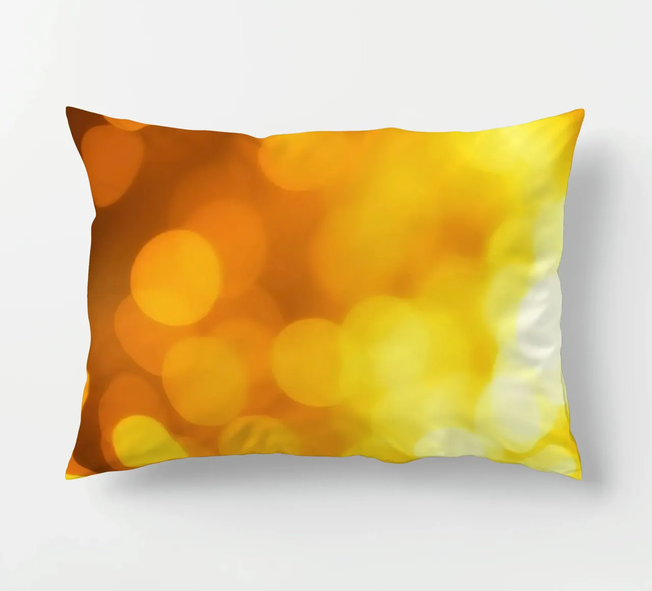 golden bokeh background design featuring abstract shimmerin decorative cushion by DesignDoodle