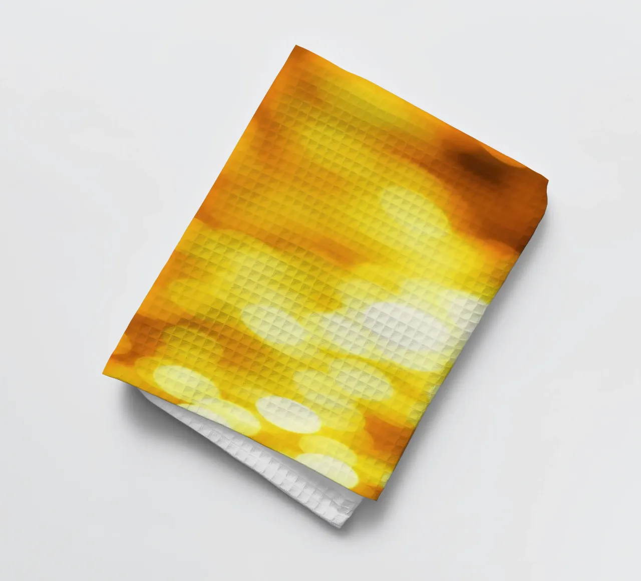 golden bokeh background design featuring abstract shimmerin tea towel by DesignDoodle