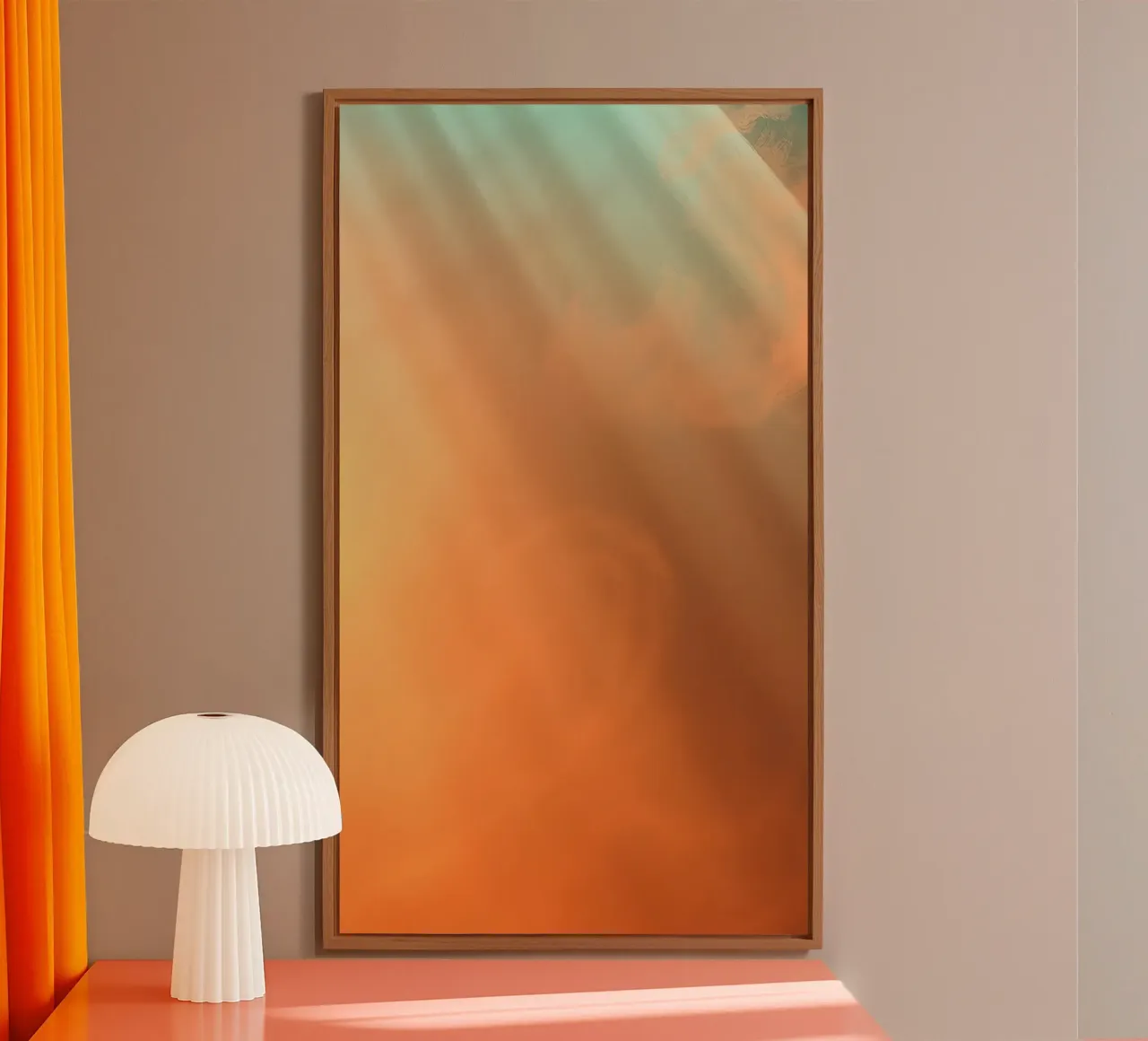 Unique soft colors and subtle light rays peacefulness alu-dibond by DesignDoodle