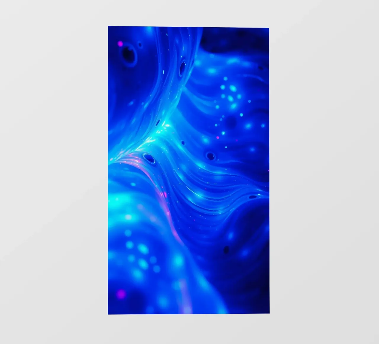 Vibrant waves of blue abstract design create a stunning art backlit film by DesignDoodle