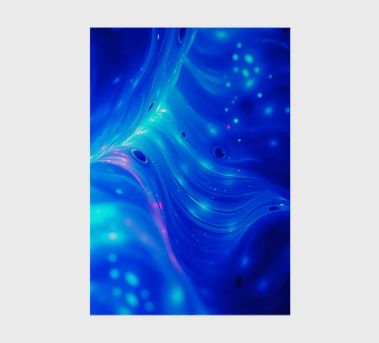 Vibrant waves of blue abstract design create a stunning art notebook by DesignDoodle