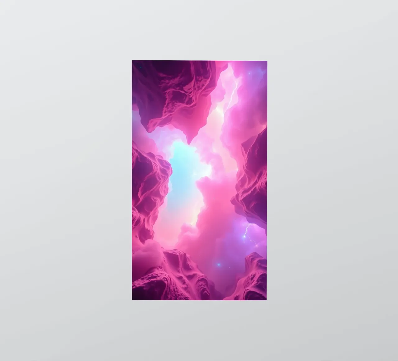 een rustgevend abstract behangontwerp in roze en blauw sticker van DesignDoodle