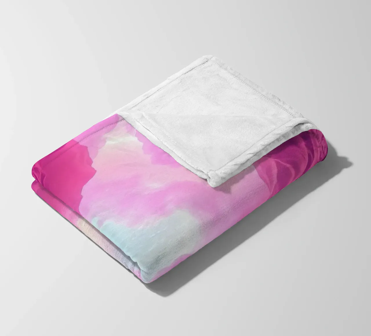 een rustgevend abstract behangontwerp in roze en blauw fleecedeken van DesignDoodle