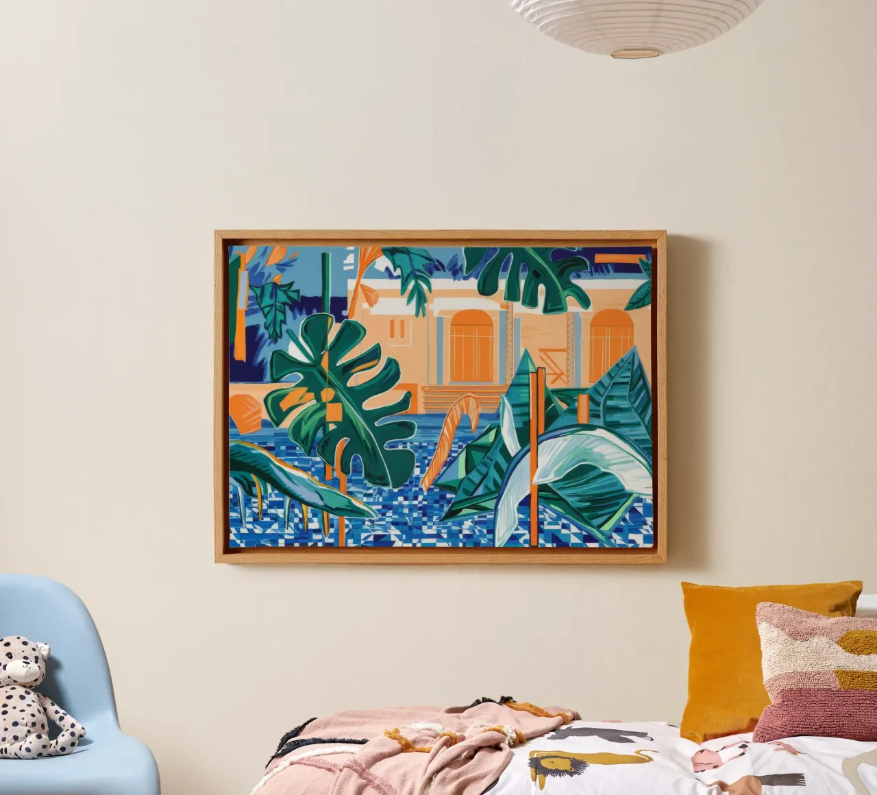 Weelderig tropisch toevluchtsoord canvas met Baklijst van Beach Palette