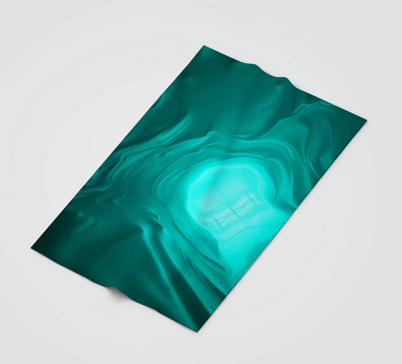 Abstract turquoise waves create a serene wallpaper fleece blanket by DesignDoodle