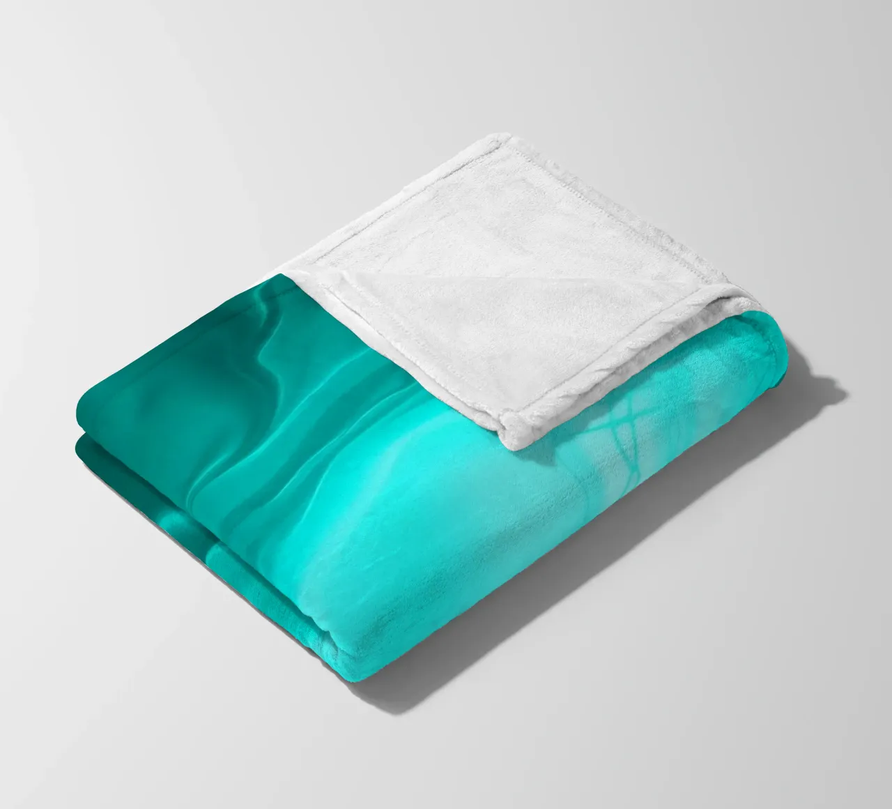 Abstract turquoise waves create a serene wallpaper fleece blanket by DesignDoodle