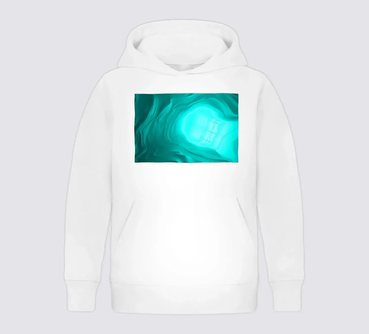 Des vagues abstraites de couleur turquoise créent un papier peint serein. sweat à capuche enfant de DesignDoodle