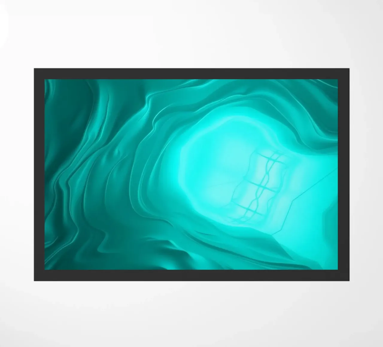 Abstract turquoise waves create a serene wallpaper doormat by DesignDoodle