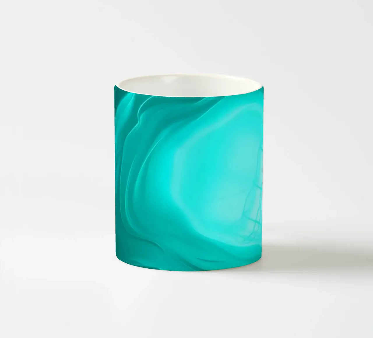 Abstracte turquoise golven creëren een sereen behang keramische mok van DesignDoodle