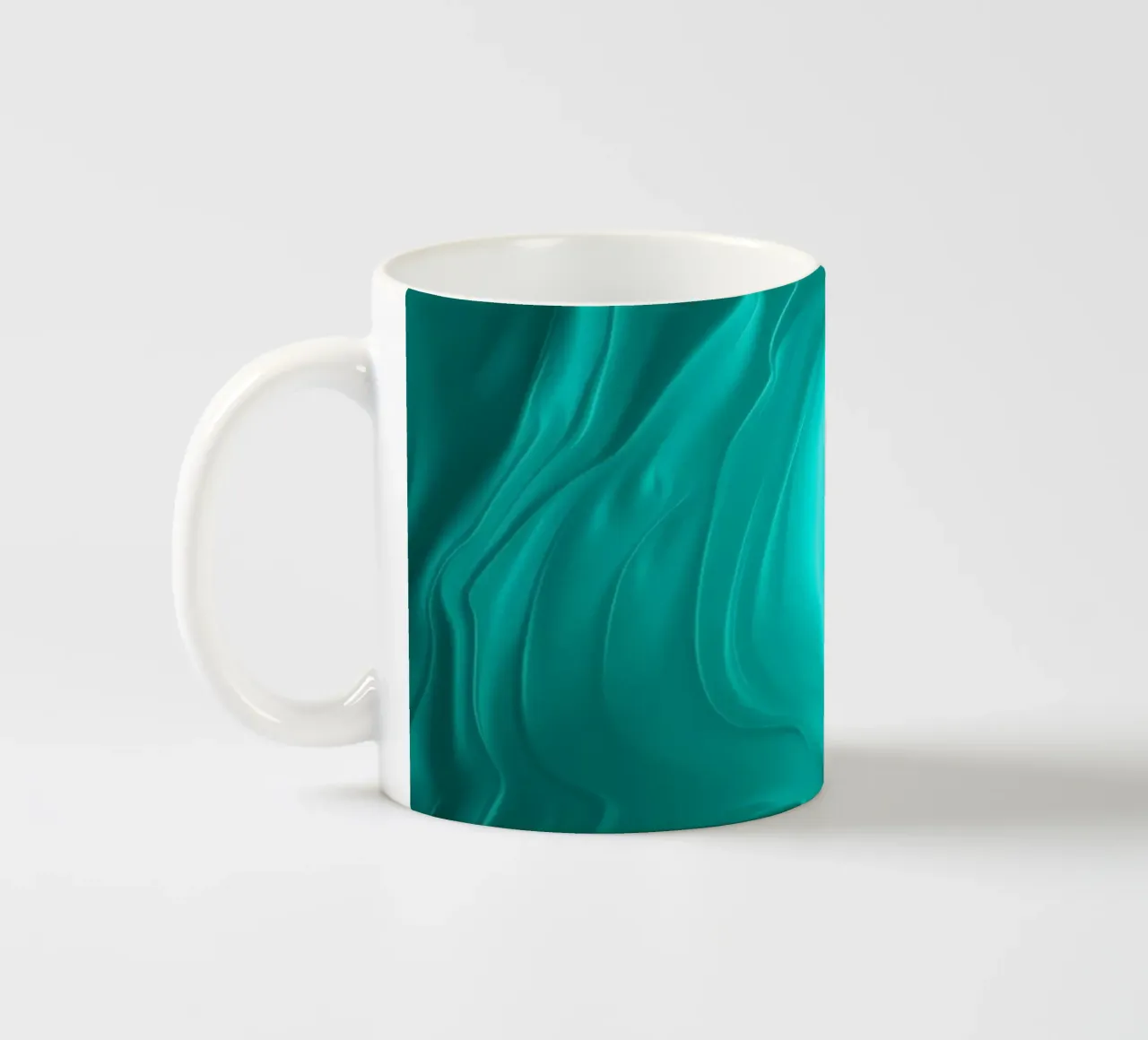 Abstracte turquoise golven creëren een sereen behang keramische mok van DesignDoodle